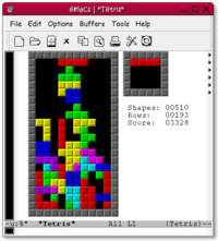 emacs tetris screenshot
